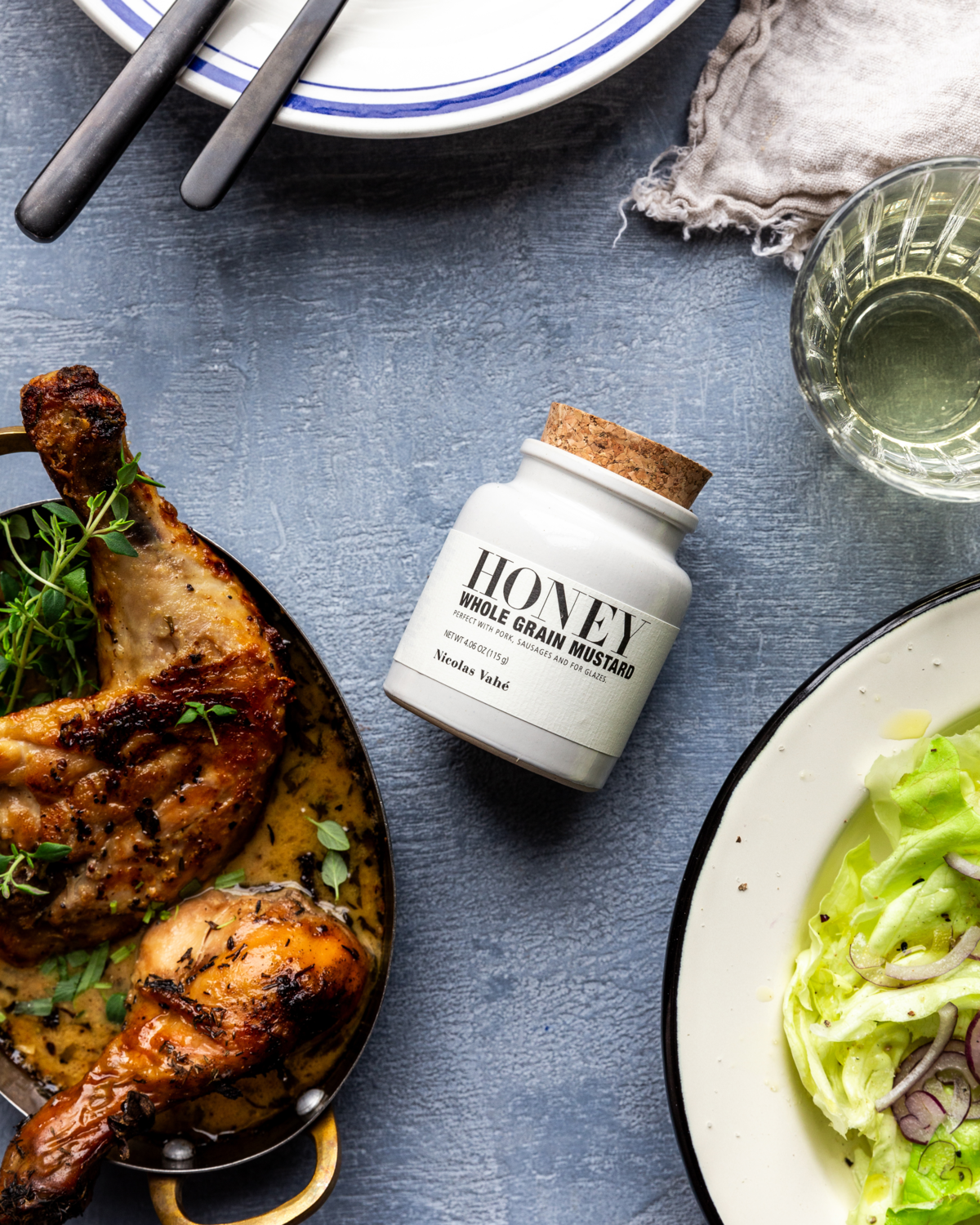 NV Mustard, Honey & whole grain, 115 g