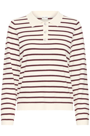 PZSARA Striped Polo Long Sleeve