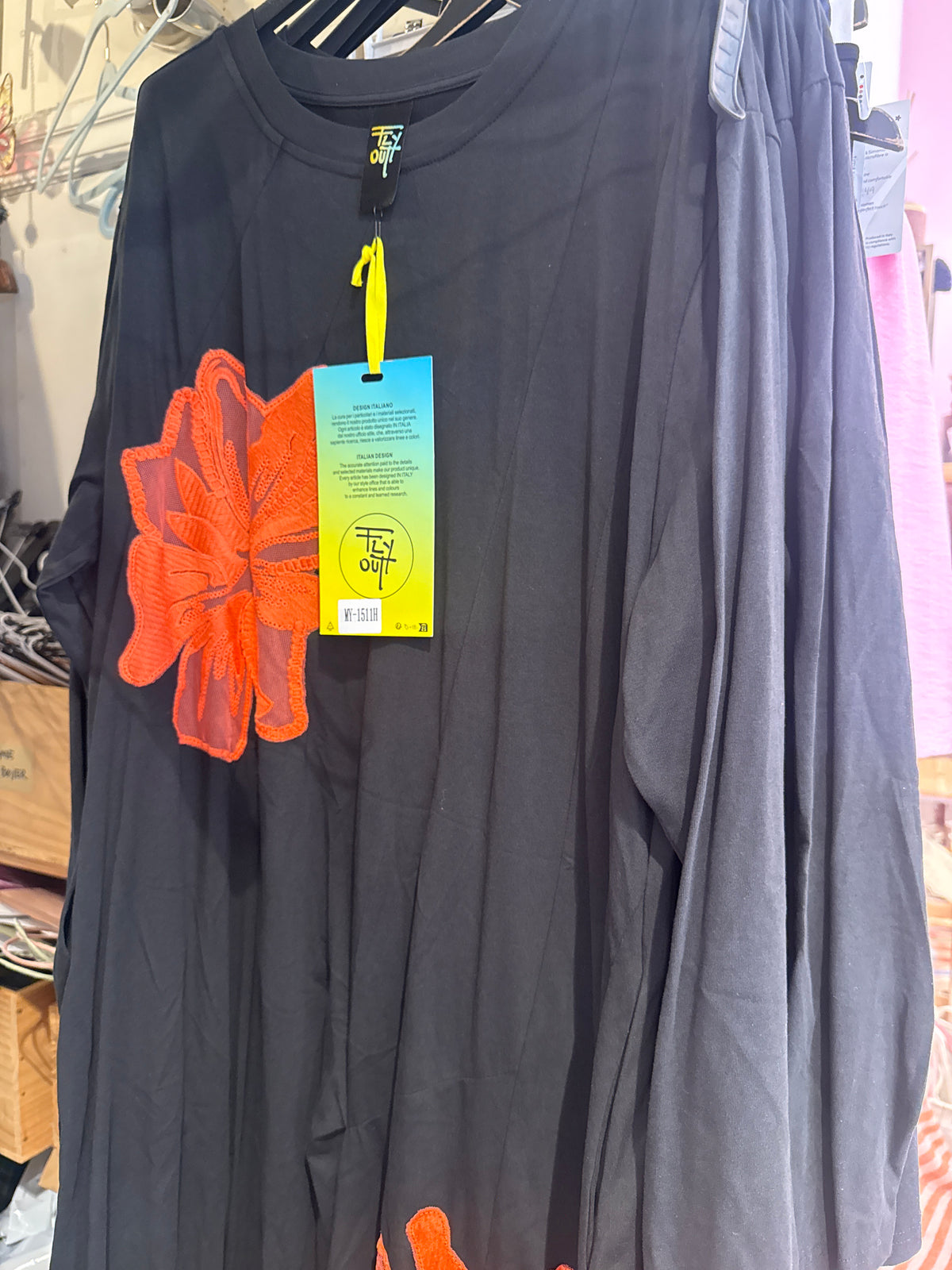 70% 1511-H Kjole m/orange blomster