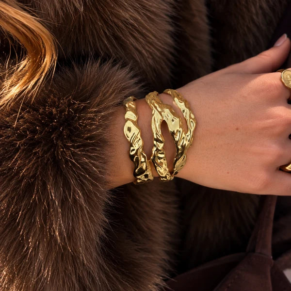 Bastic Bangle - 18 karat guldbelagt