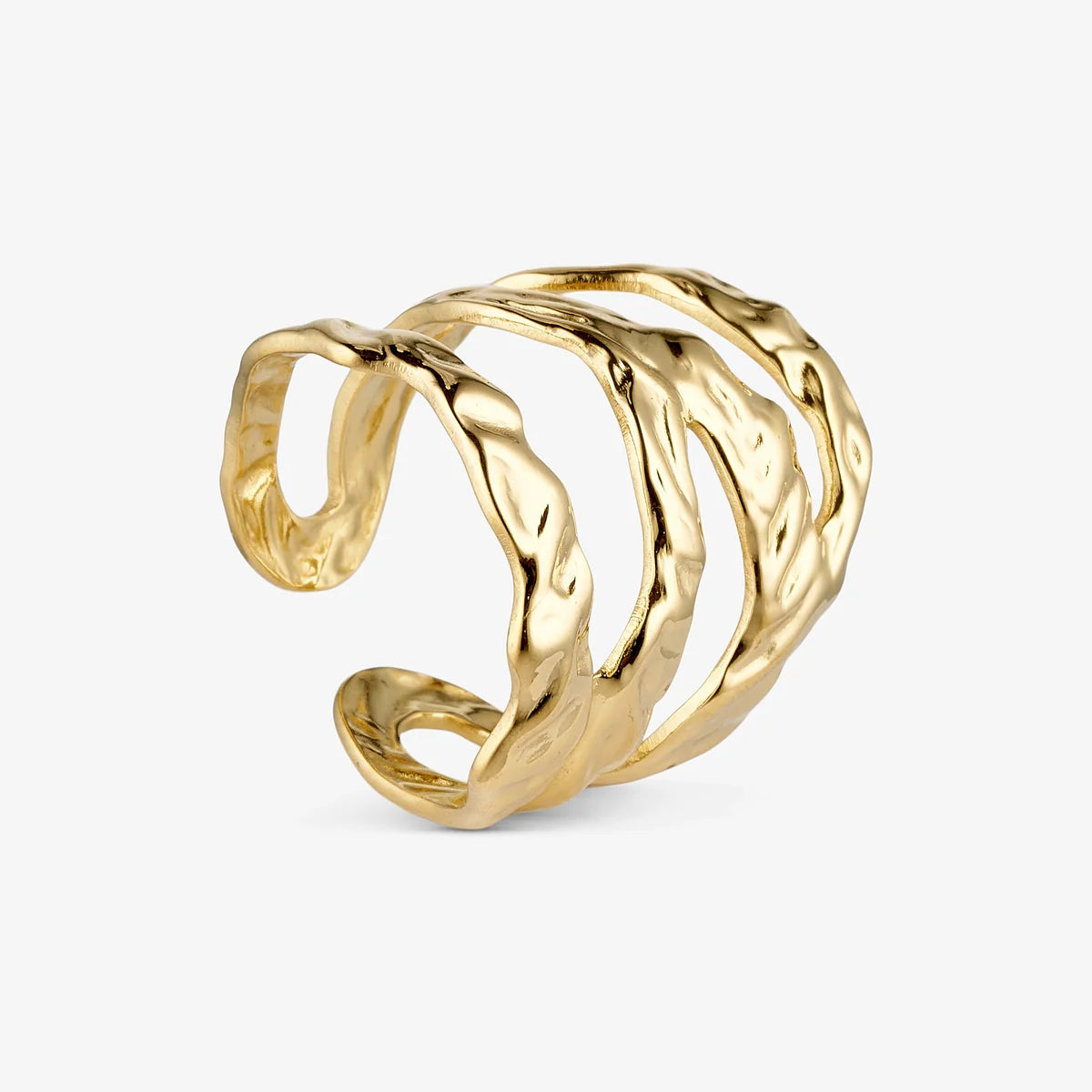 Bastic Big Ring - 18 karat guldbelagt