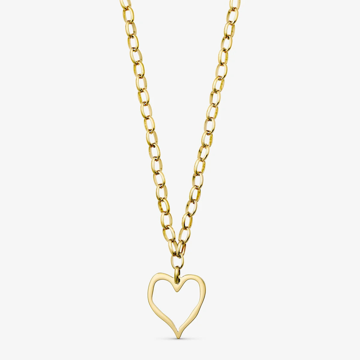 Big Heart Necklace - 18 karat guldbelagt