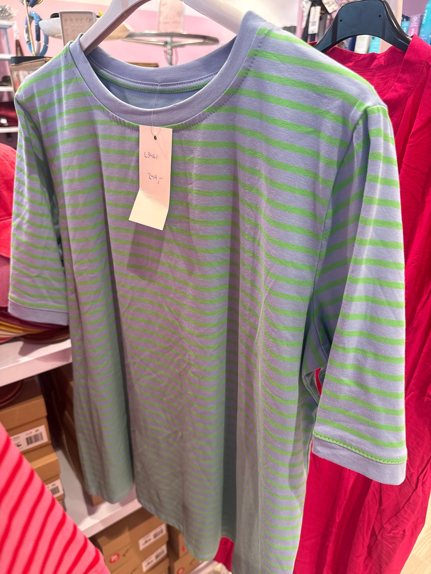 l3461 tshirt blå/grøn
