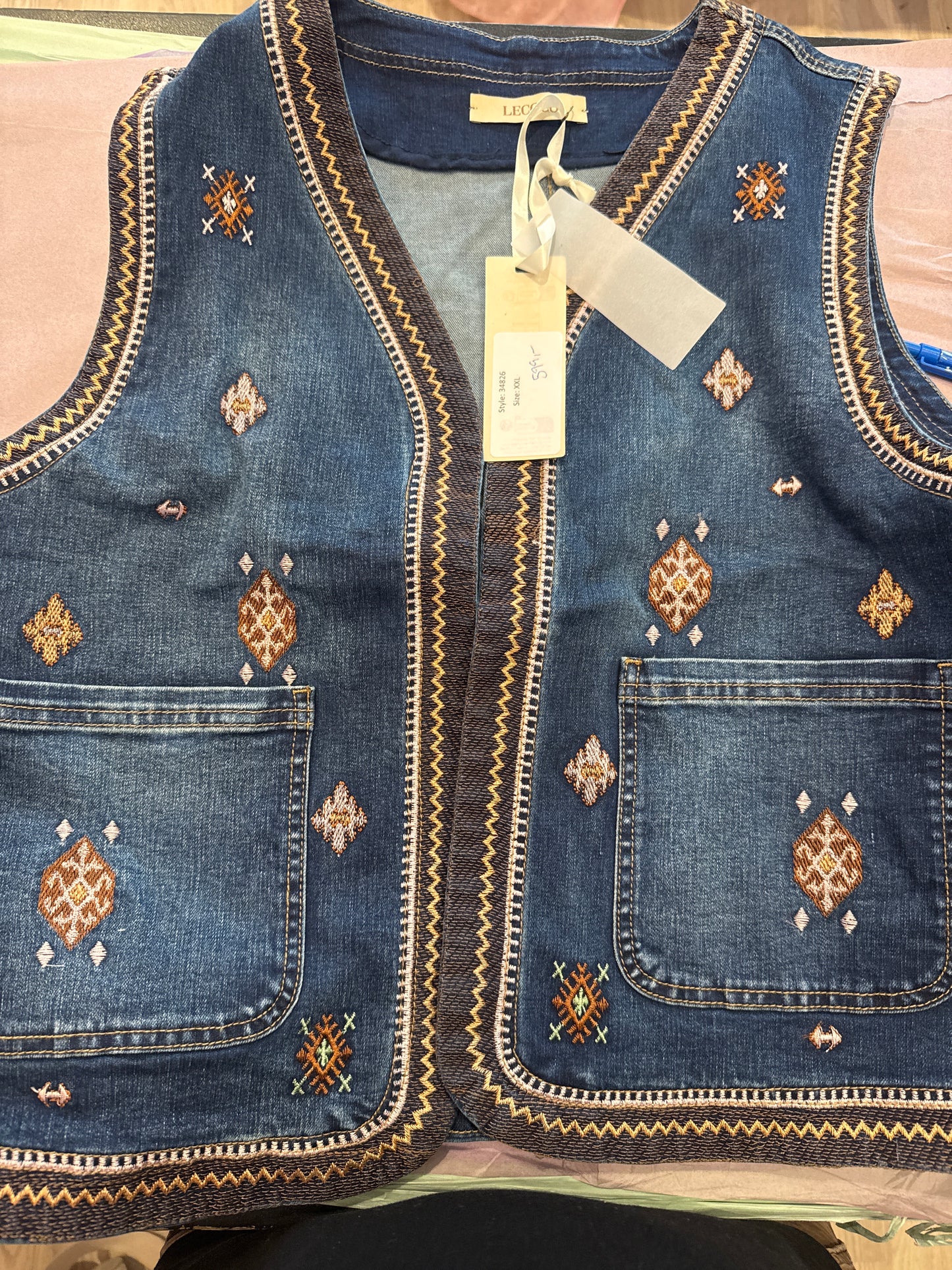 Lecoco 34826 denim vest