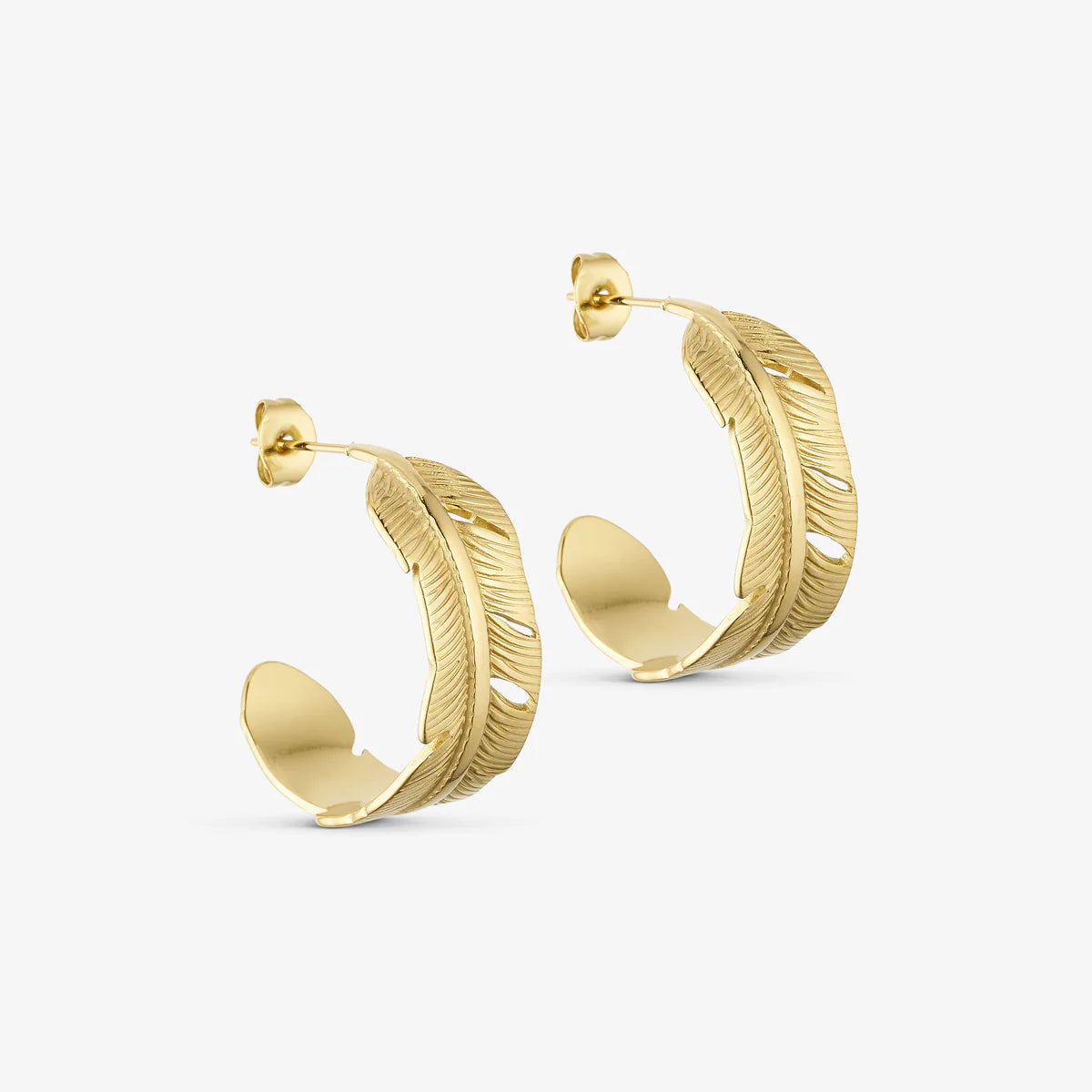 Wolff Leafy Hoops - 18 karat guldbelagt