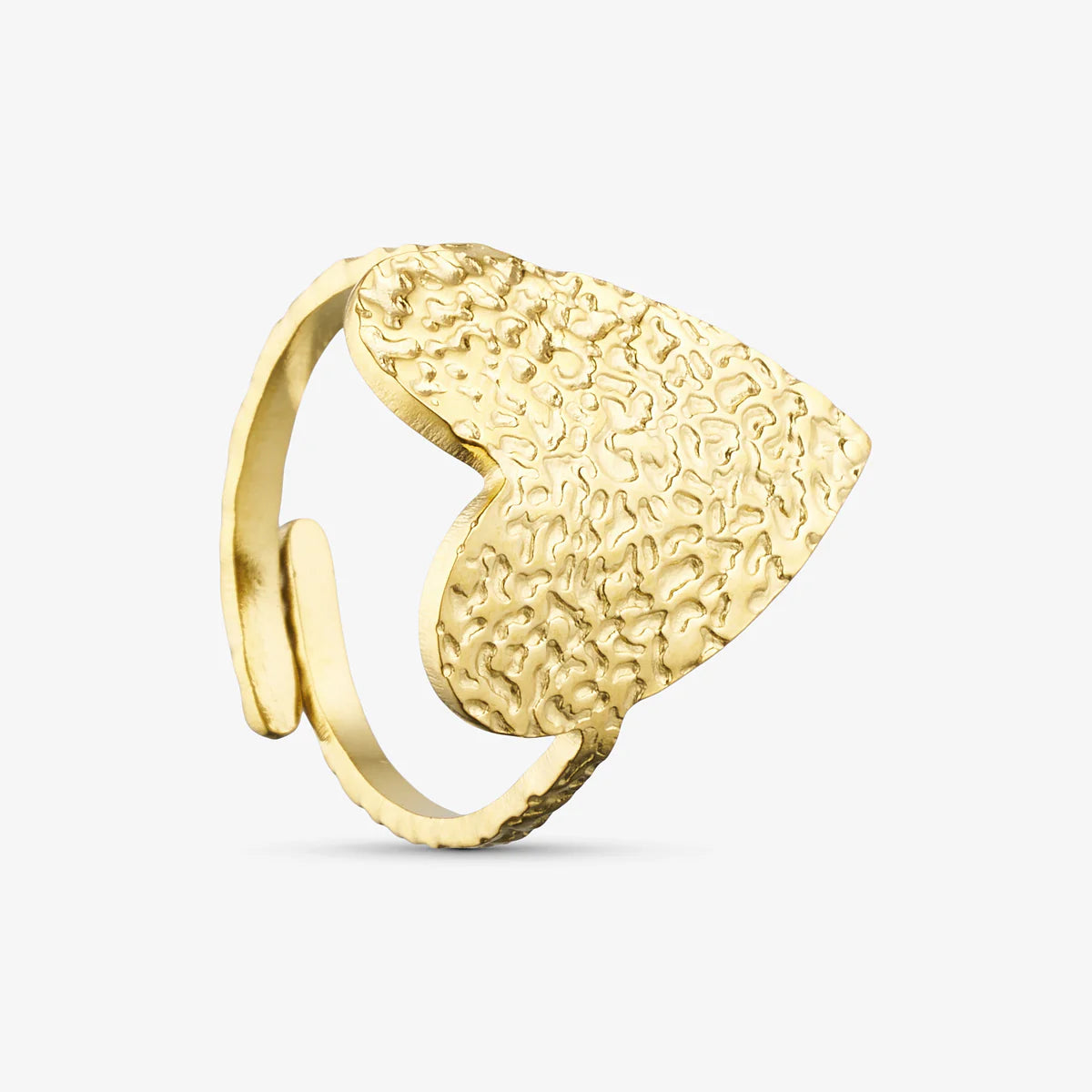 Rustic Heart Ring - 18 karat guldbelagt
