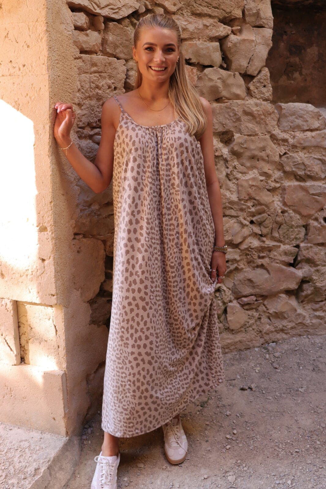 ALMA-LONG-STRAP-DRESS 9579 DESERT LUX LEO