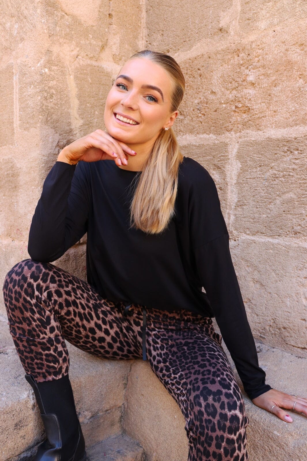 9350 Alma-Pants (Fleece) Farve: Leo /Brown