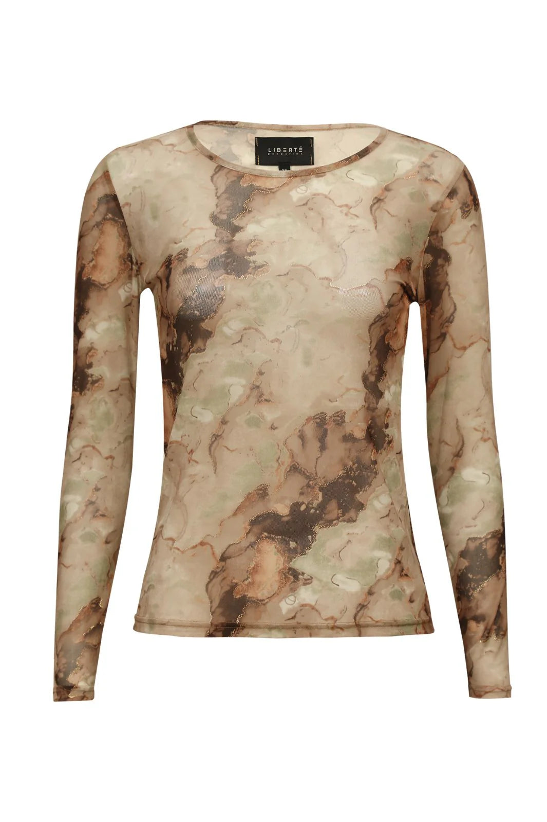22065 Mesh-Ls-Tshirt brown marble
