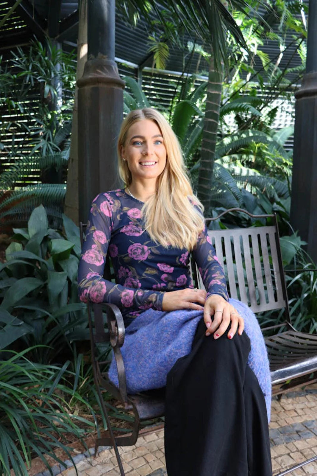 22065 Mesh Navy Pink Rose