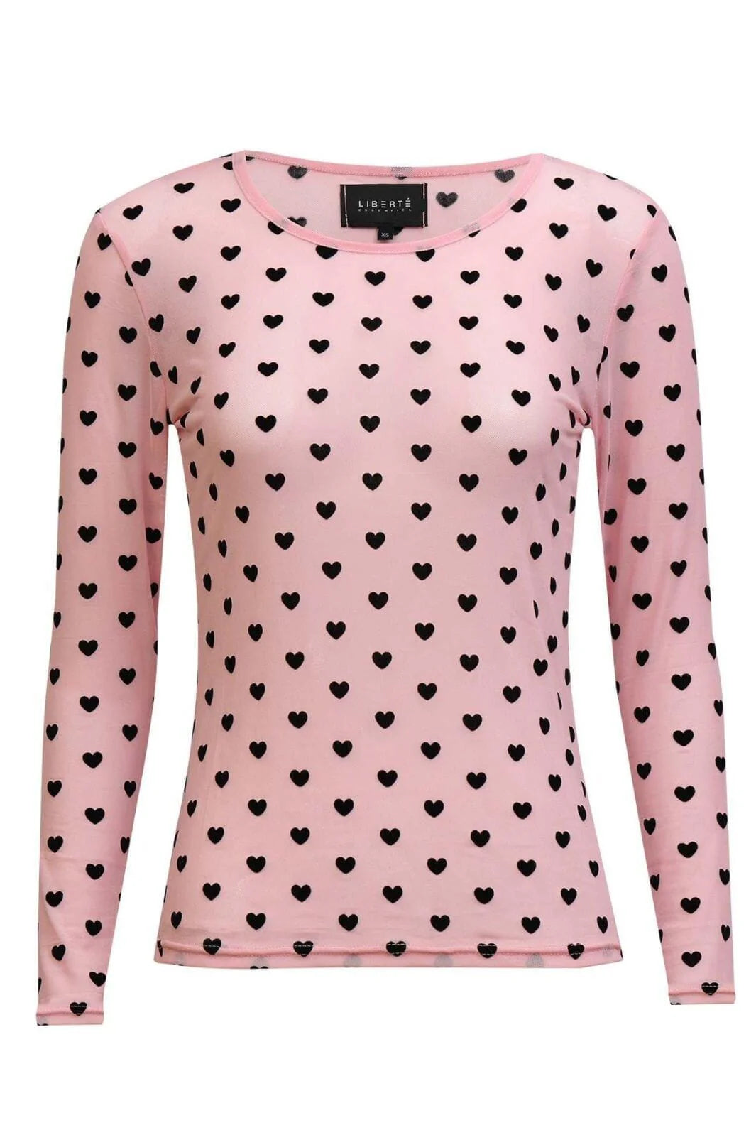 22065 mesh lyserød Black Flock Heart