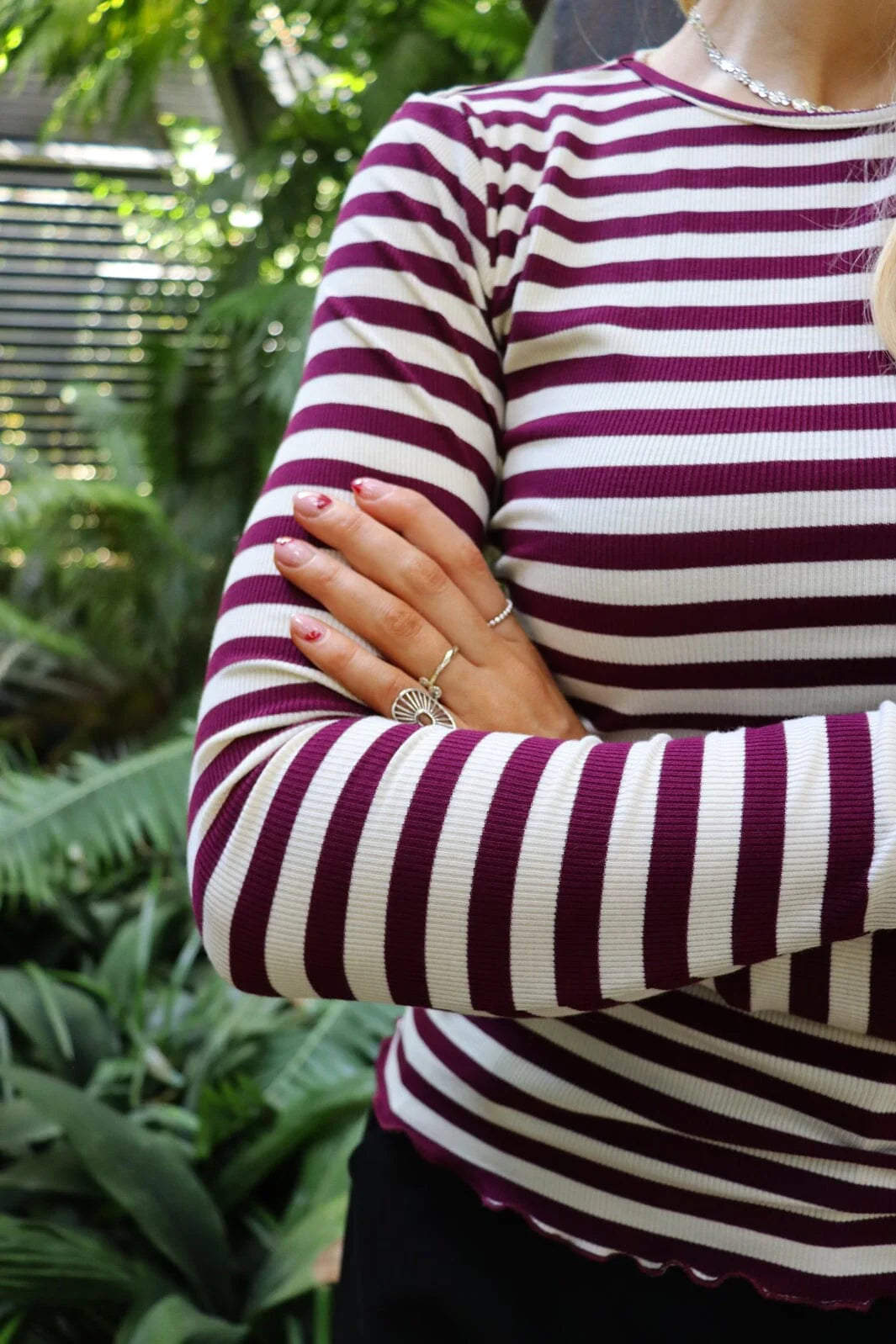 9914 natalia PLUM CREME STRIPE