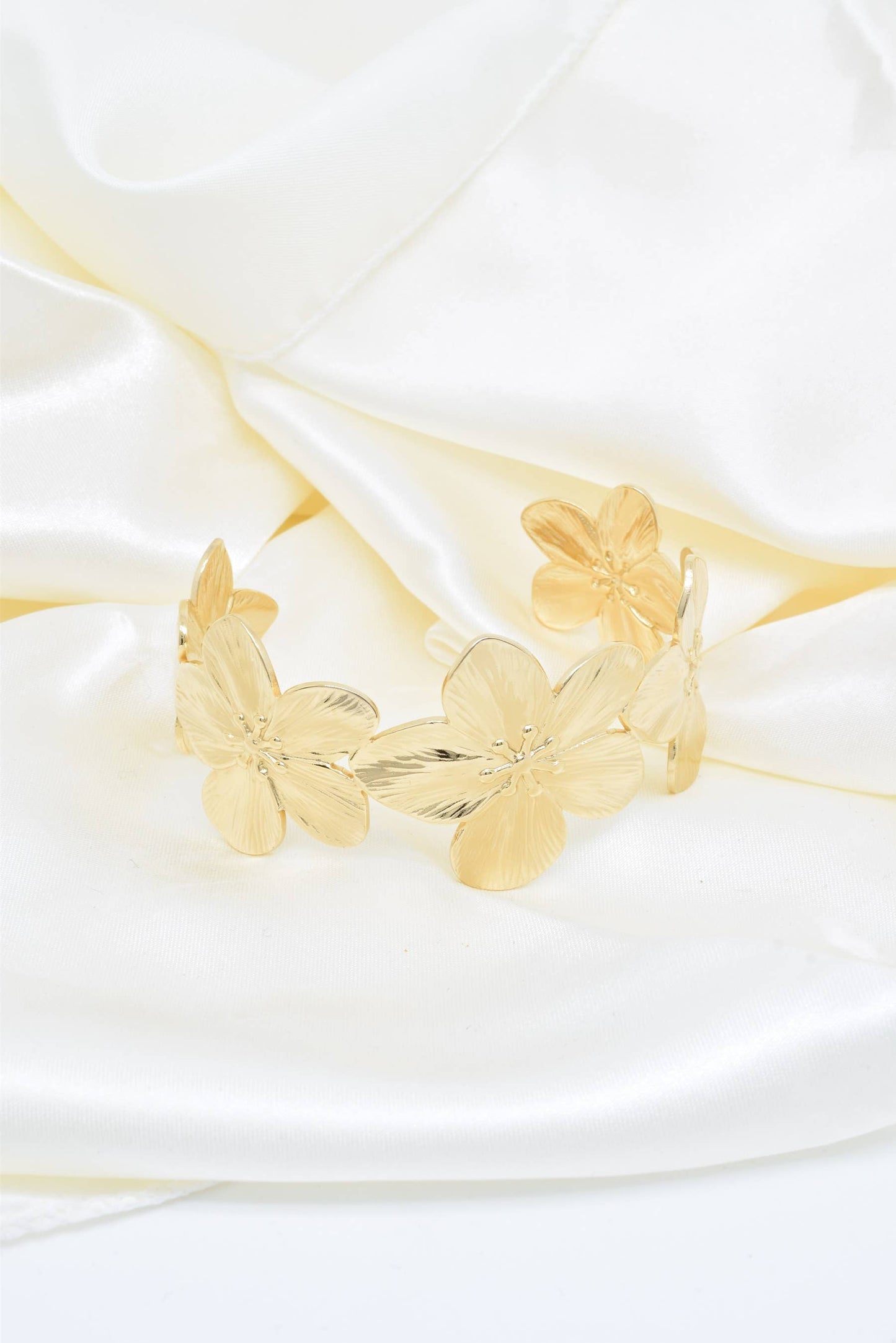 Guld rustfrit stål blomsterarmbånd -BR110257OR