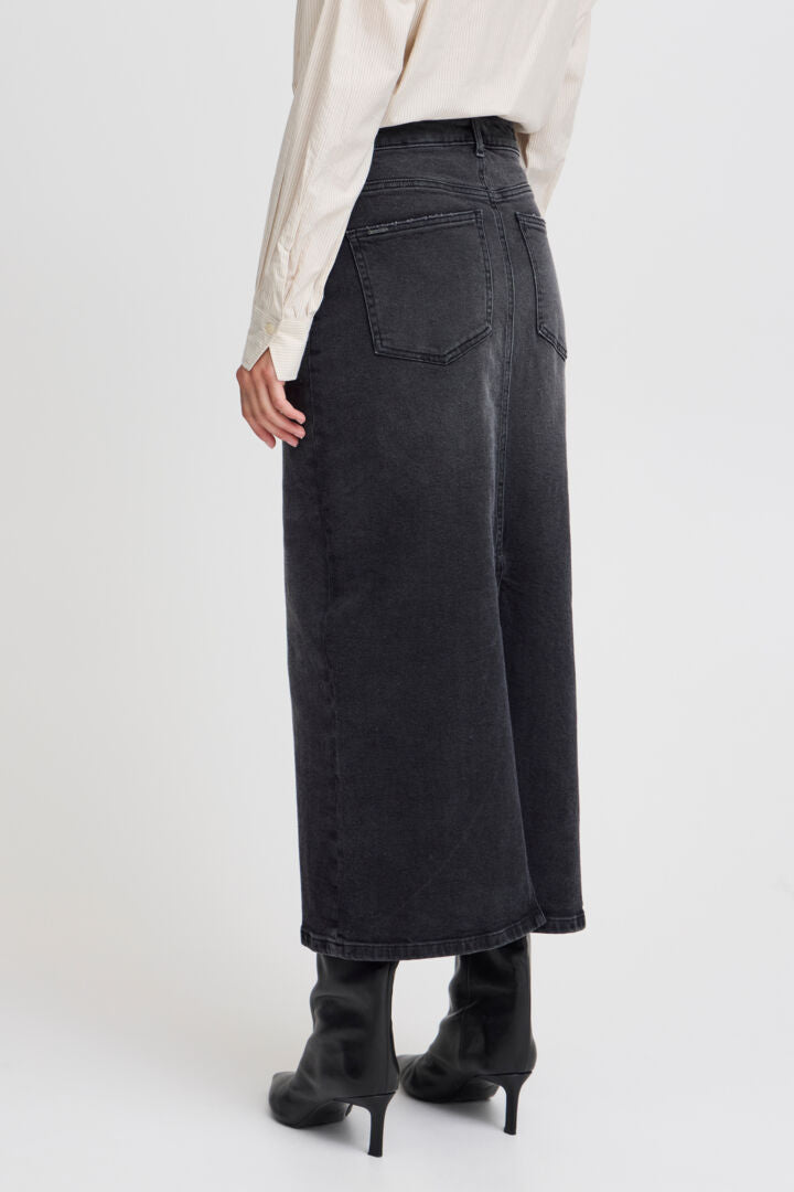 BYDONELLA LONG SKIRT-black denim