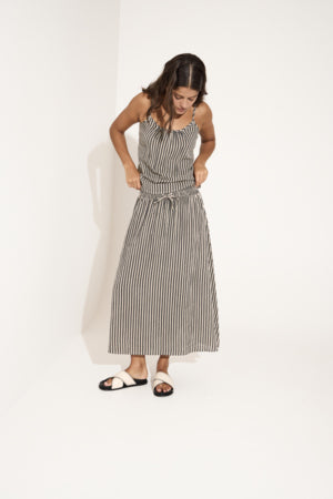 IAFOXA STRIPED MIDI SKIRT