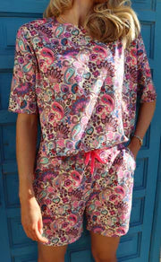 9517 Alma shorts- Pink Paisley