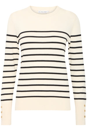 PZSARA Striped ONeck Pullover