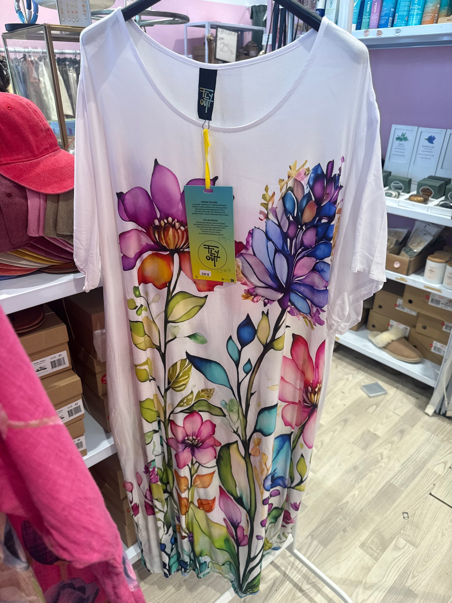 l3467 hvid kjole med blomster bm 122