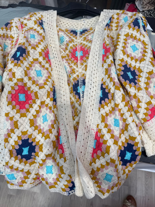 JJ428 Cardigan m/" patchwork"