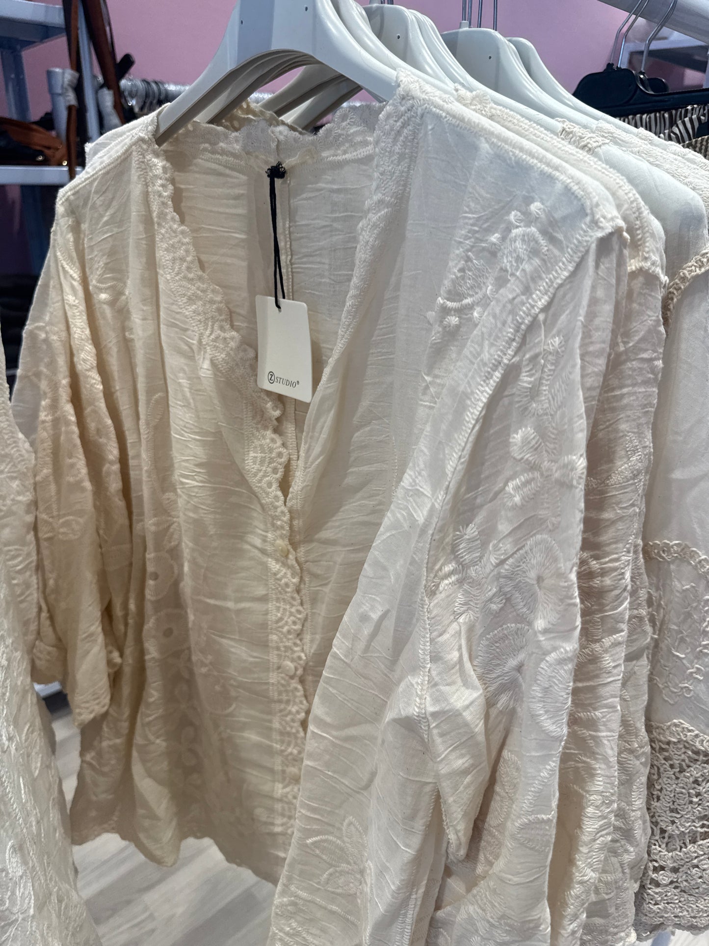 ZS48009 beige Bomuldsskjorte,bm126