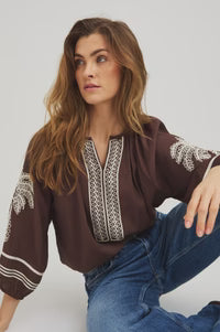 Allie Blouse - Dark Brown