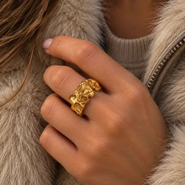 Bastic Ring - 18 karat guldbelagt