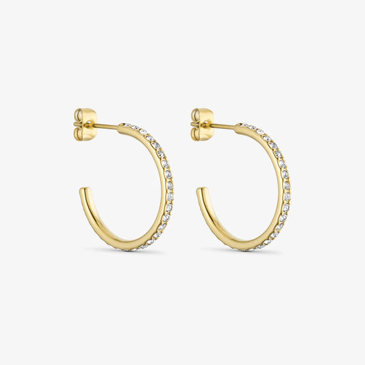 Crystal Hoops - 18 karat guldbelagt