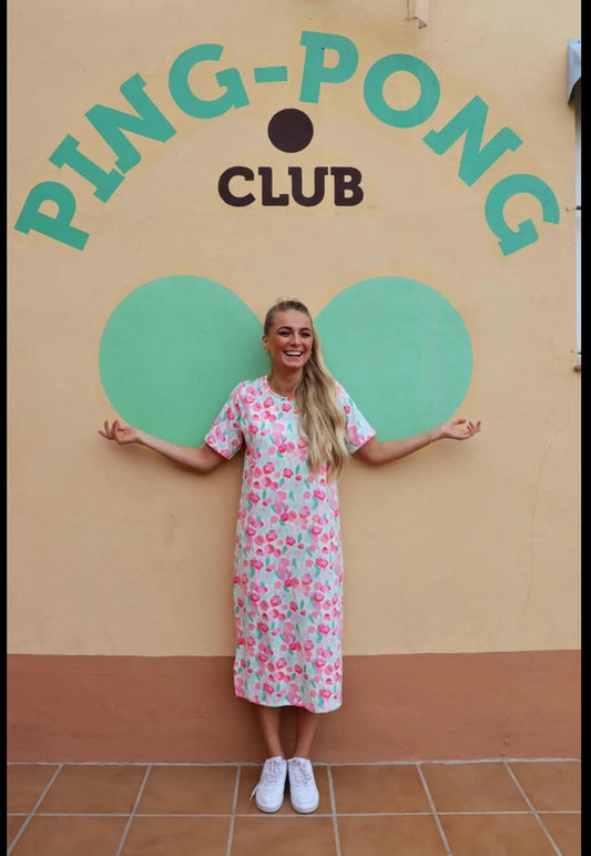 Alma t shirt dress mint/pink  (ny)