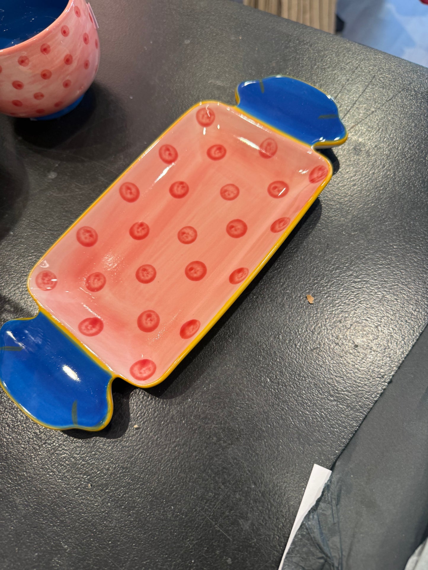 Caramella serveringfad rosa