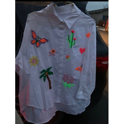 B1327 skjorte white palm light
