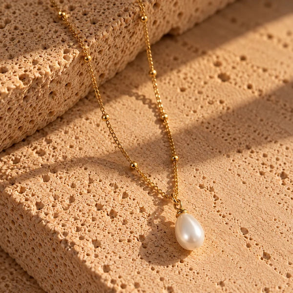 wolff Long Pearl Necklace 80cm - 18 karat guldbelagt