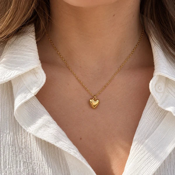 Love Heart Necklace 40cm - 18 karat guldbelagt