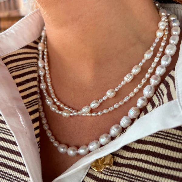 wolff jewlwry; Mini Pearl Necklace - Hvid