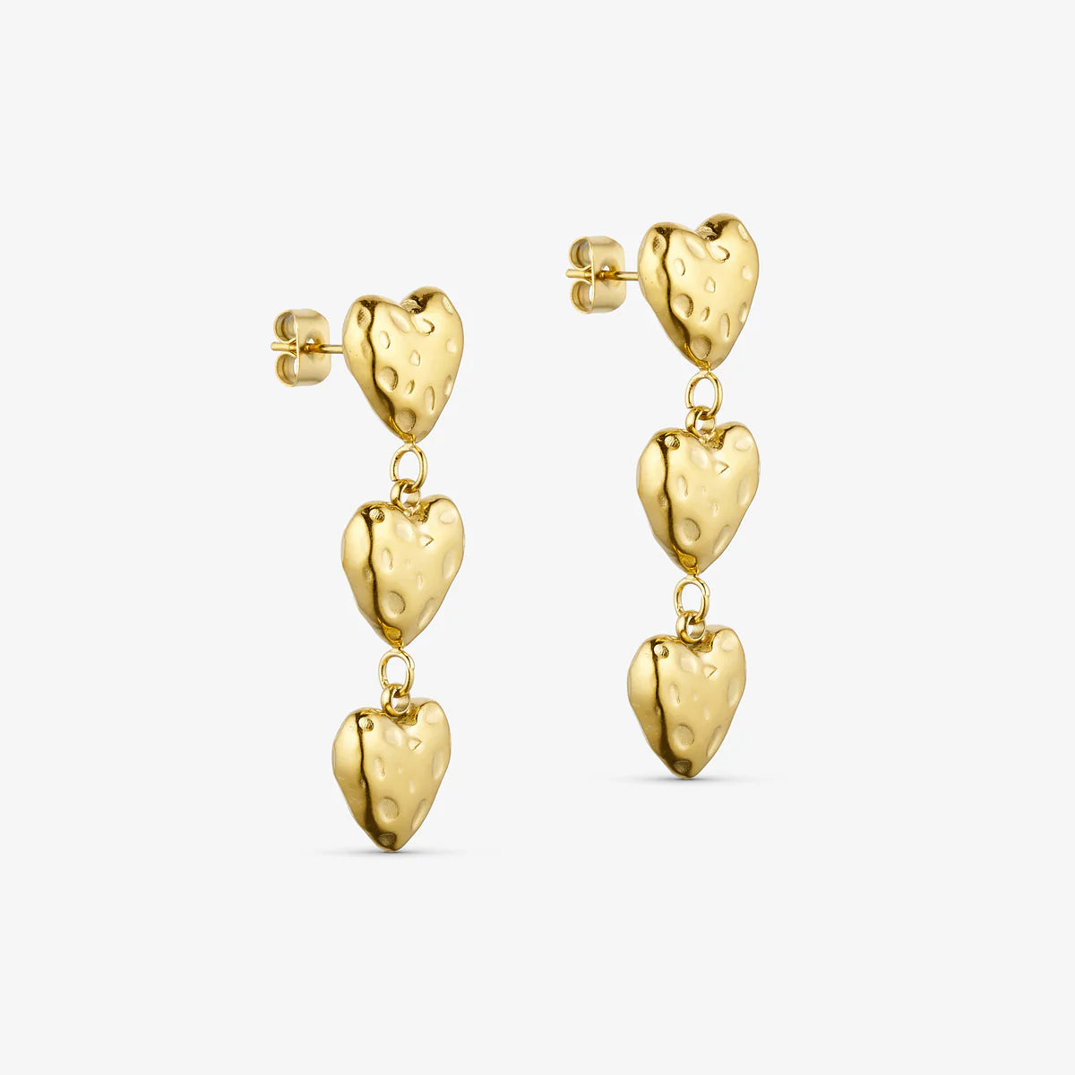 wolff-Rustic Heart Earrings - 18 karat guldbelagt