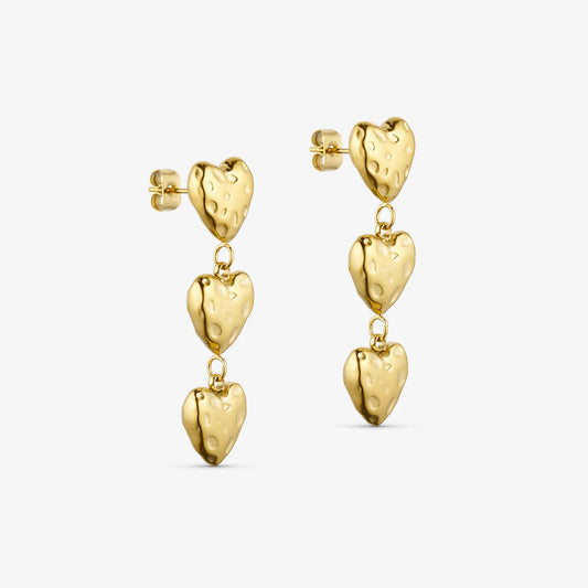 wolff-Rustic Heart Earrings - 18 karat guldbelagt
