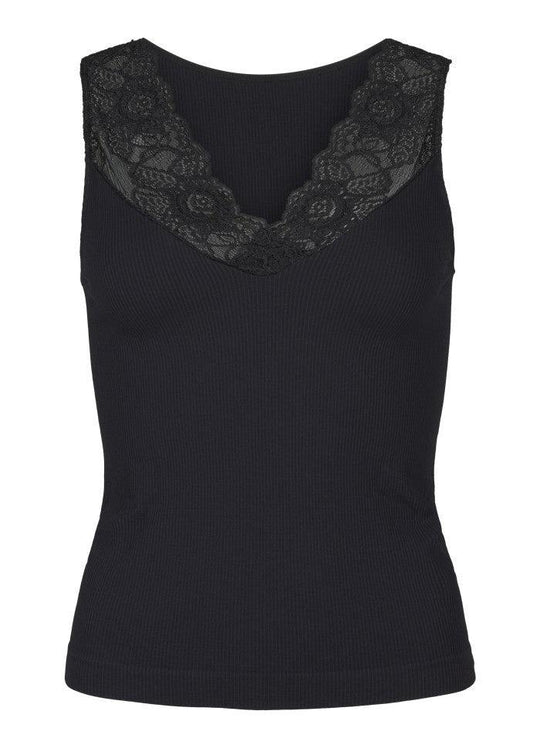 Belen rib v-lace Top