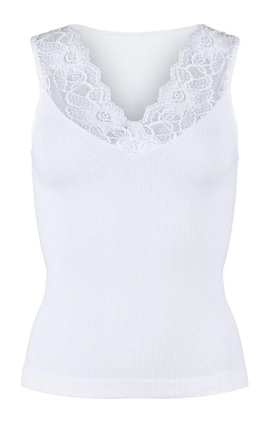 Belen rib v-lace Top