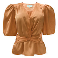 TIKI SS TWIST BLOUSE coral