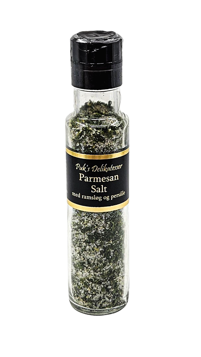 puk-kværn Parmesan Salt med ramsløg og persille