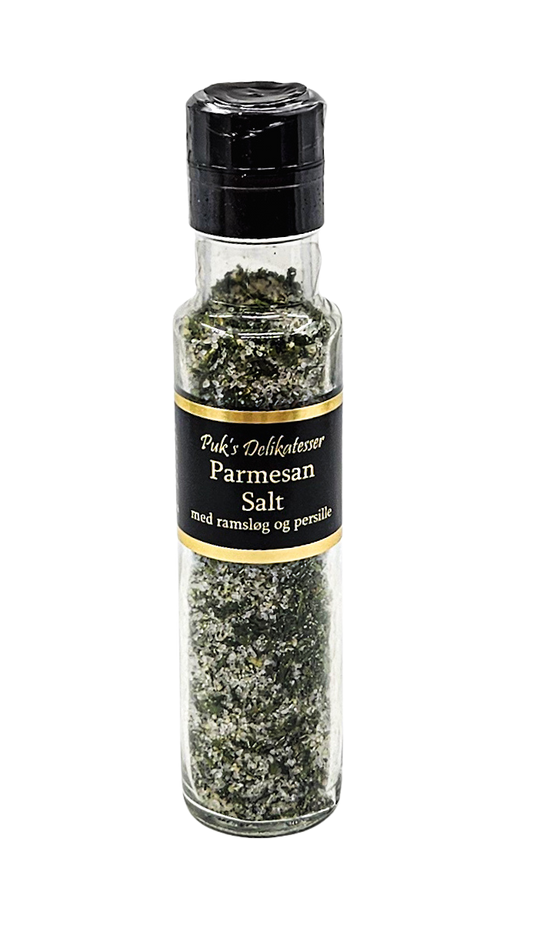 puk-kværn Parmesan Salt med ramsløg og persille