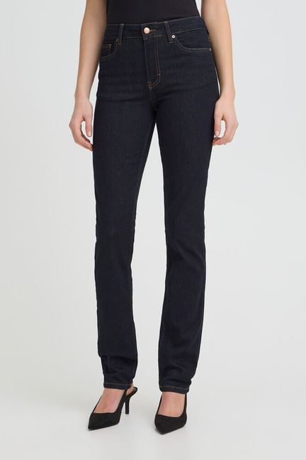 PZEMMA HW JEANS MEDIUM STRAIGH unwashed denim