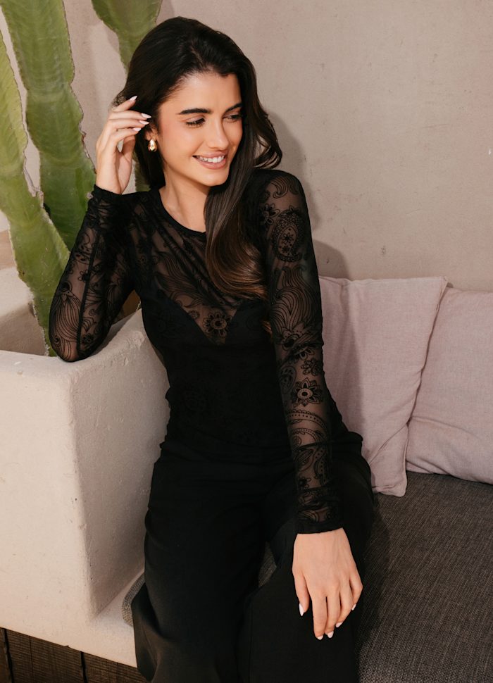 22081 MESH BLACK PAISLEY
