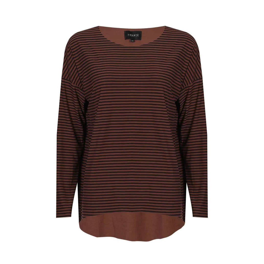 9504 Alma-Ls-Top ESPRESSO STRIPE