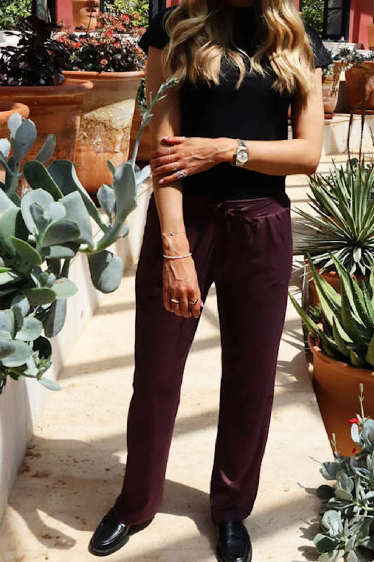 9564-Alma-Wide-Pants Bordeaux/leo