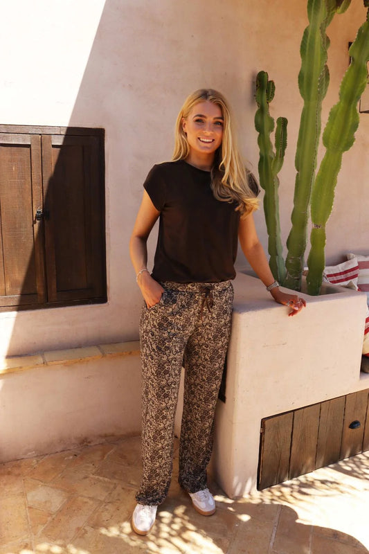 9564 ALMA-WIDE-PANTS mocca lace