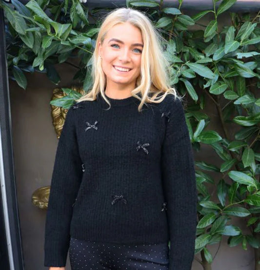 Fro Bow Pullover 22104 BLACK SILVER BOW