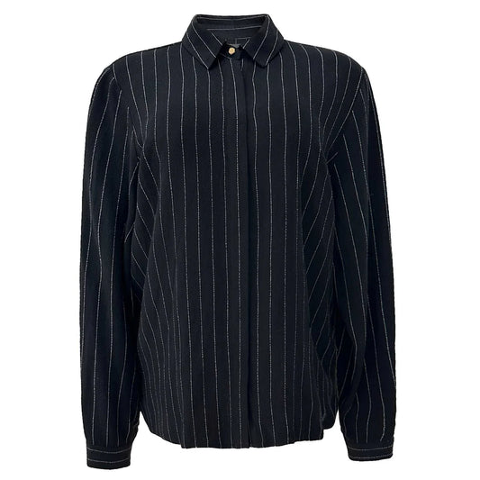 Neo Ls Shirt 22255  Black Pinstripe