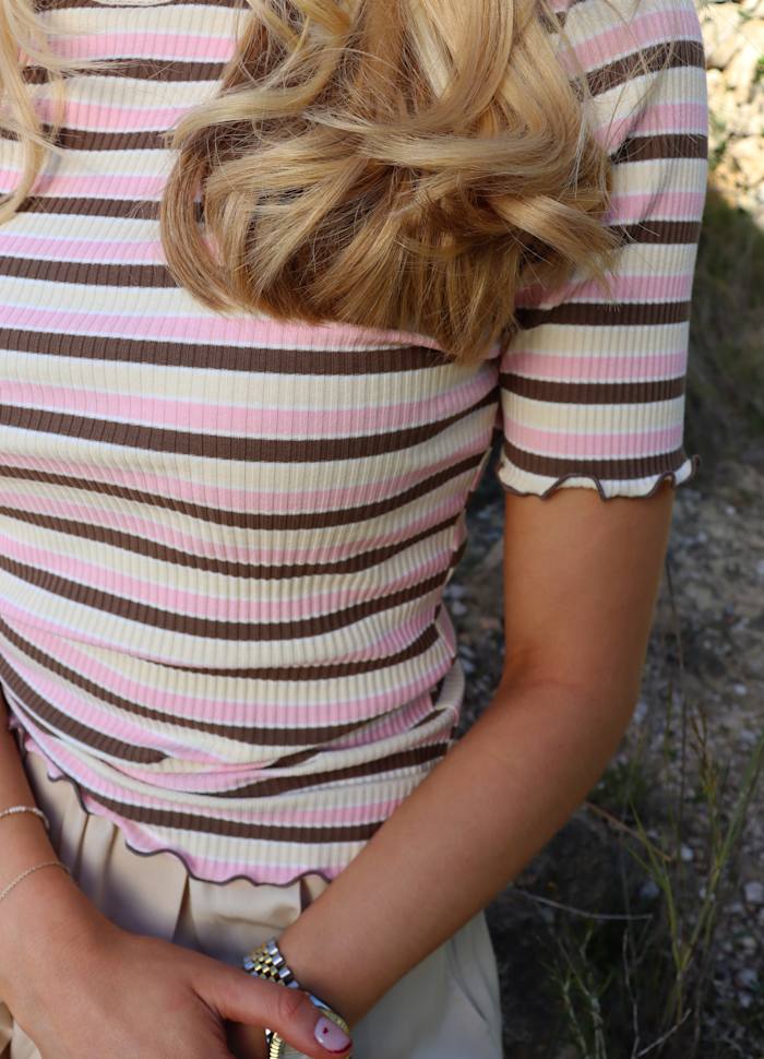 NATALIA-SS-BLOUSE  stribet tshirt